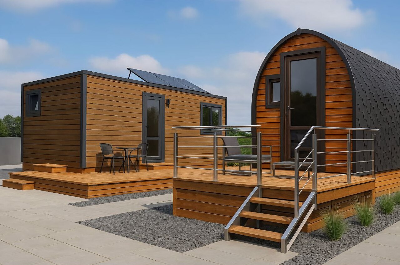 modern outdoor sauna ready made cabin exterior